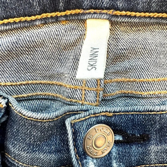 RAG & BONE Women's jeans, size 28, mid-rise skinny, blue denim, distressed - Picture 9 of 14